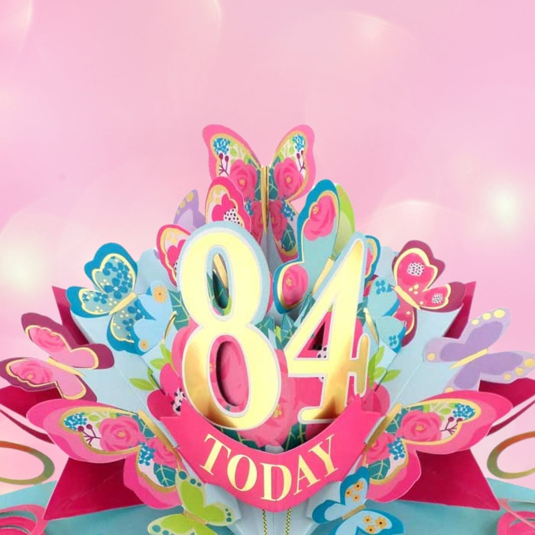 84 Today Happy 84th Birthday Pop Up Greeting Card