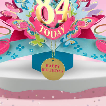 84 Today Happy 84th Birthday Pop Up Greeting Card