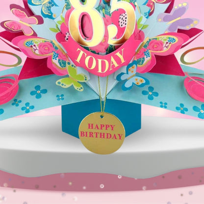 85 Today Happy 85th Birthday Pop Up Greeting Card