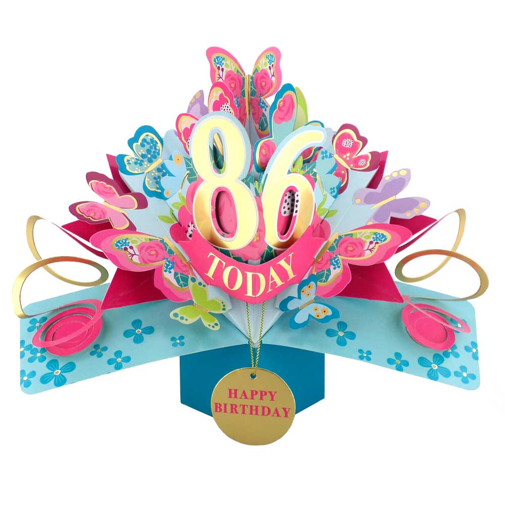 10 To 109' Happy 'Any Age' Birthday Today Pop Up Greeting Card