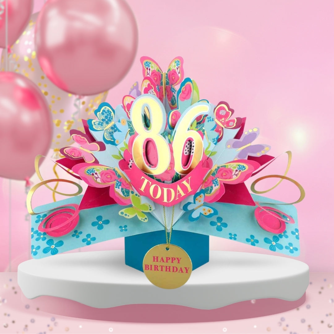 86 Today Happy 86th Birthday Pop Up Greeting Card