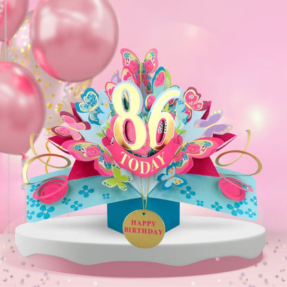 86 Today Happy 86th Birthday Pop Up Greeting Card