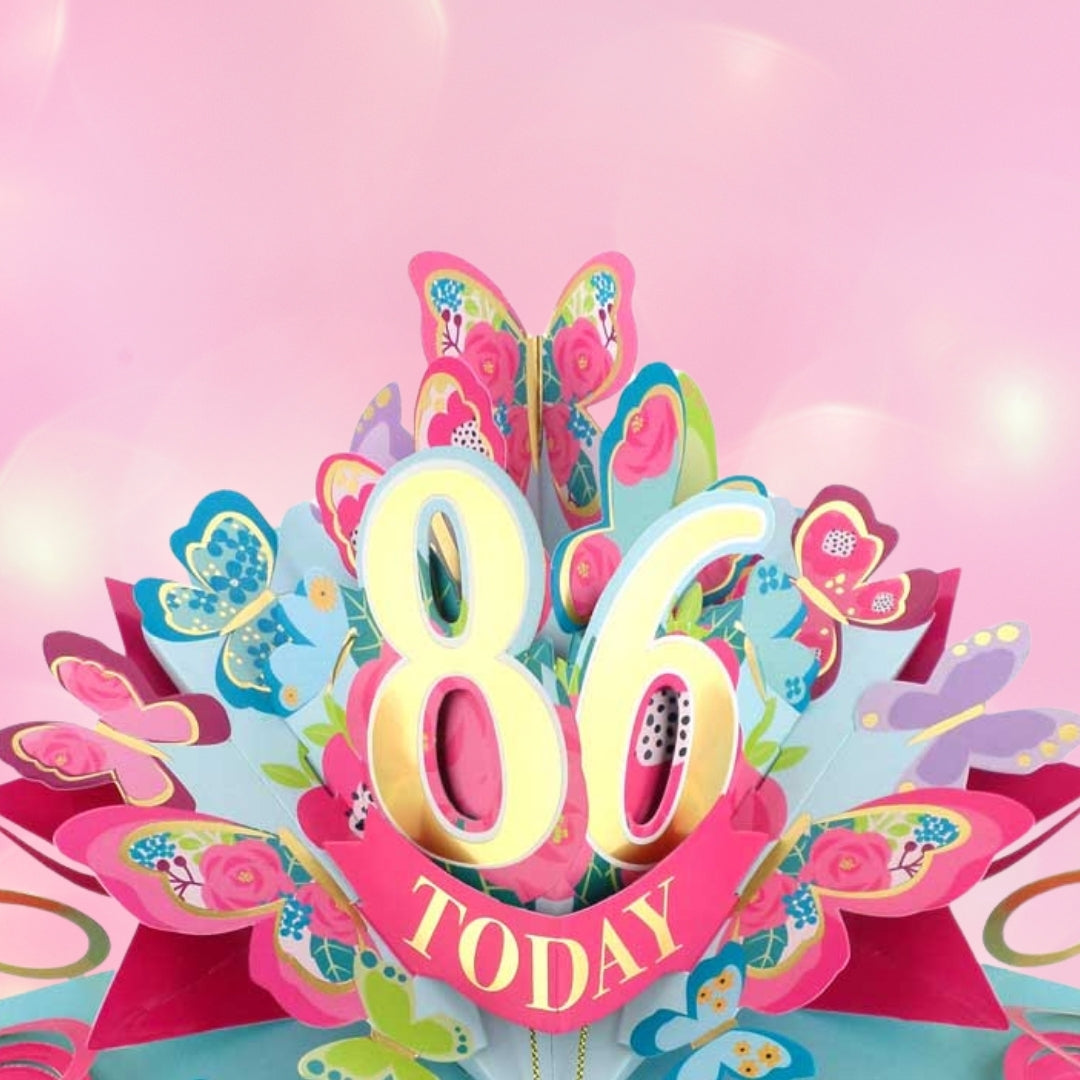 86 Today Happy 86th Birthday Pop Up Greeting Card