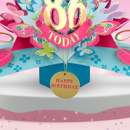 86 Today Happy 86th Birthday Pop Up Greeting Card