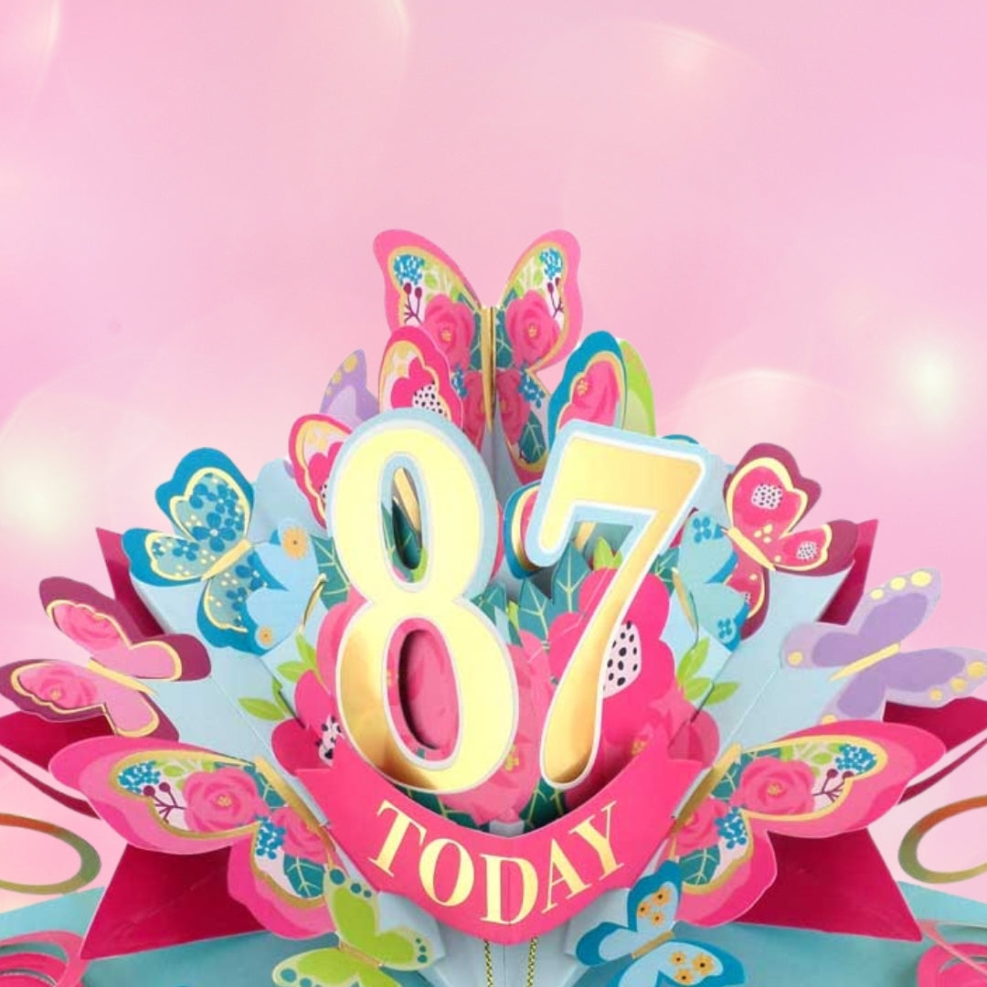 87 Today Happy 87th Birthday Pop Up Greeting Card