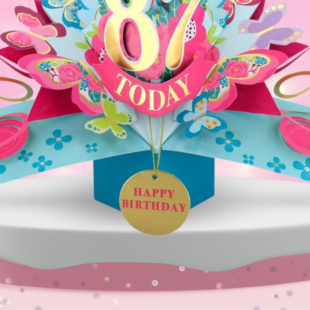 87 Today Happy 87th Birthday Pop Up Greeting Card