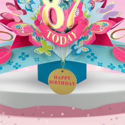 87 Today Happy 87th Birthday Pop Up Greeting Card
