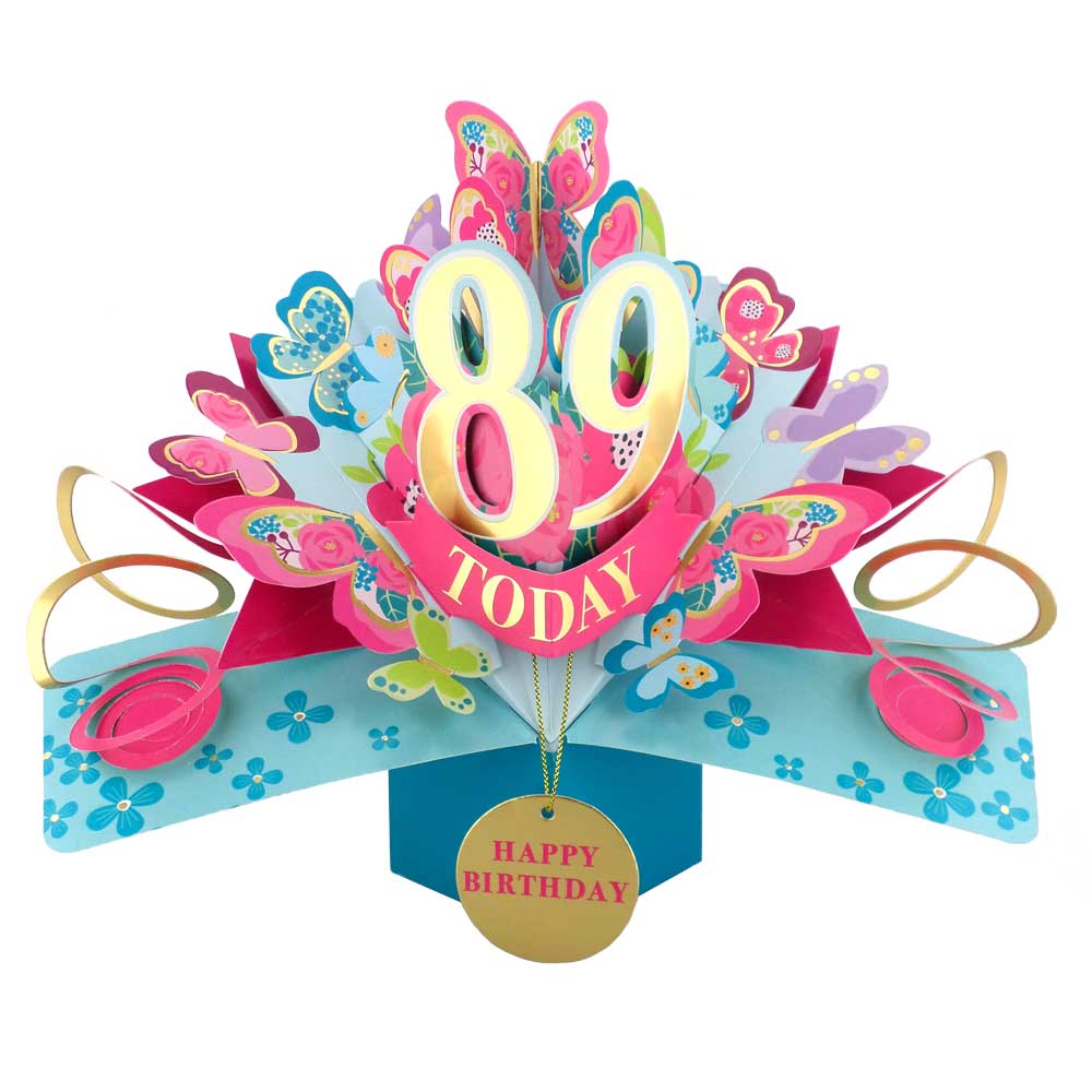 89 Today Happy 89th Birthday Pop Up Greeting Card