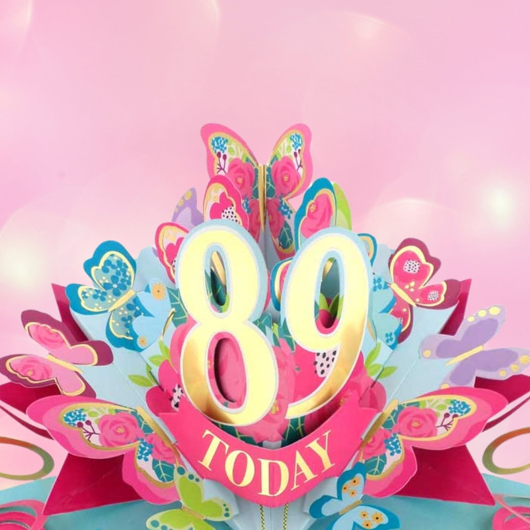 89 Today Happy 89th Birthday Pop Up Greeting Card