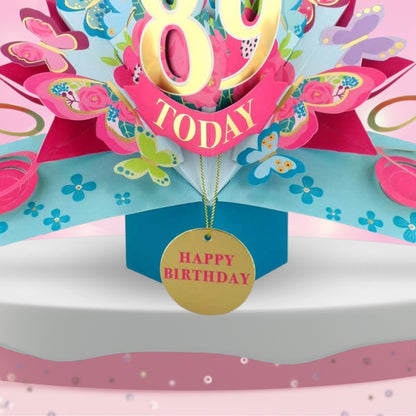 89 Today Happy 89th Birthday Pop Up Greeting Card