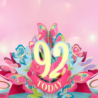 92 Today Happy 92nd Birthday Pop Up Greeting Card
