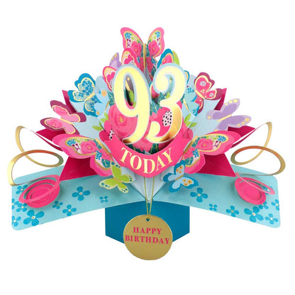 93 Today Happy 93rd Birthday Pop Up Greeting Card