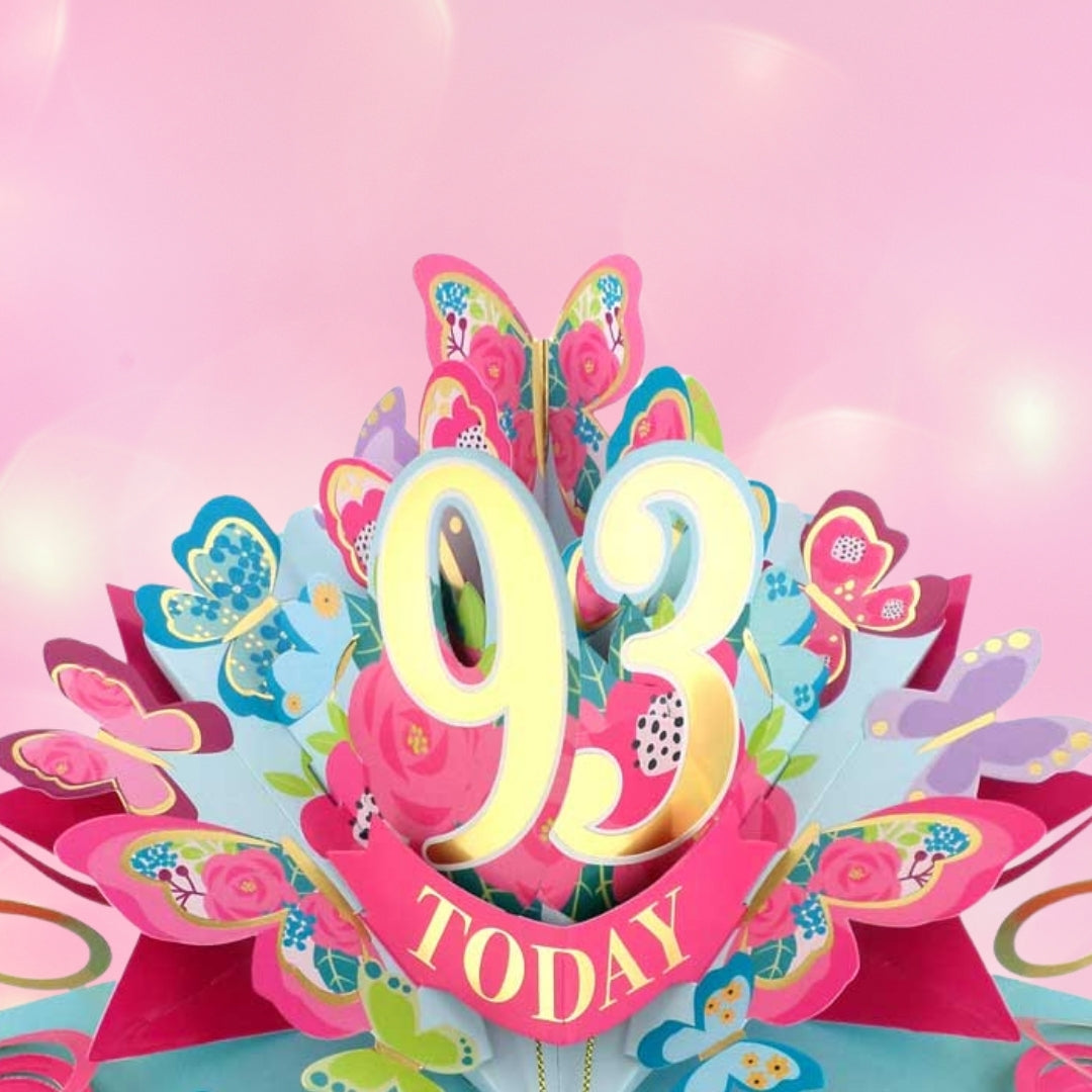 93 Today Happy 93rd Birthday Pop Up Greeting Card