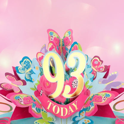 93 Today Happy 93rd Birthday Pop Up Greeting Card