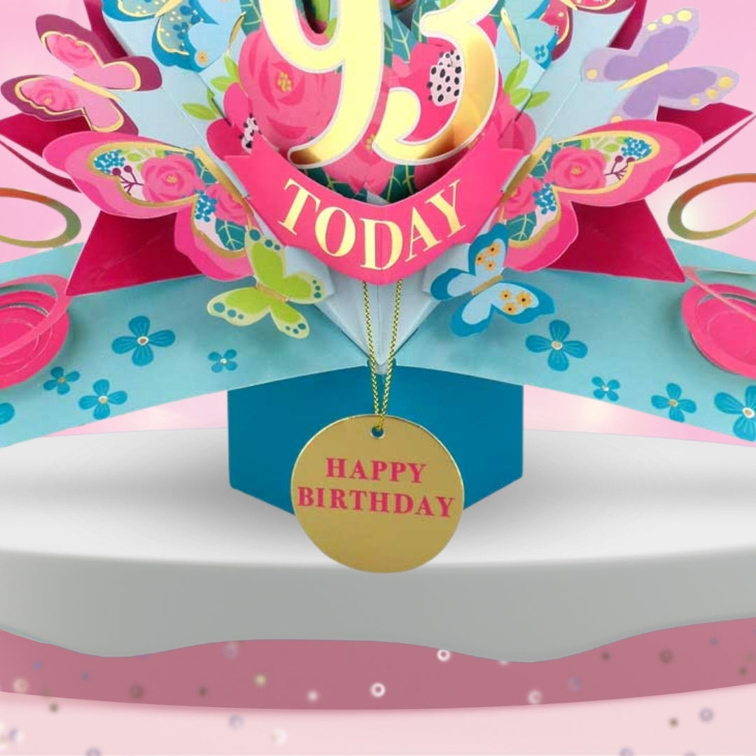 93 Today Happy 93rd Birthday Pop Up Greeting Card