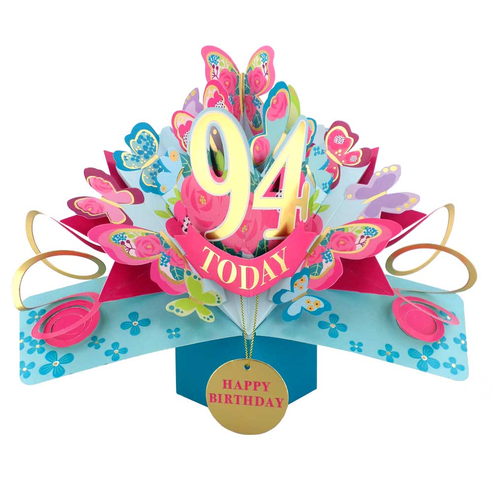 94 Today Happy 94th Birthday Pop Up Greeting Card