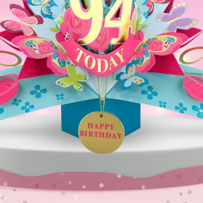 94 Today Happy 94th Birthday Pop Up Greeting Card