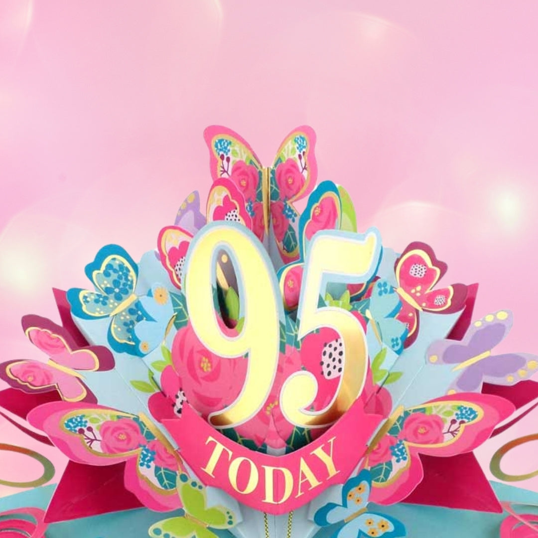 95 Today Happy 95th Birthday Pop Up Greeting Card