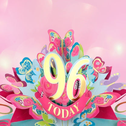 96 Today Happy 96th Birthday Pop Up Greeting Card
