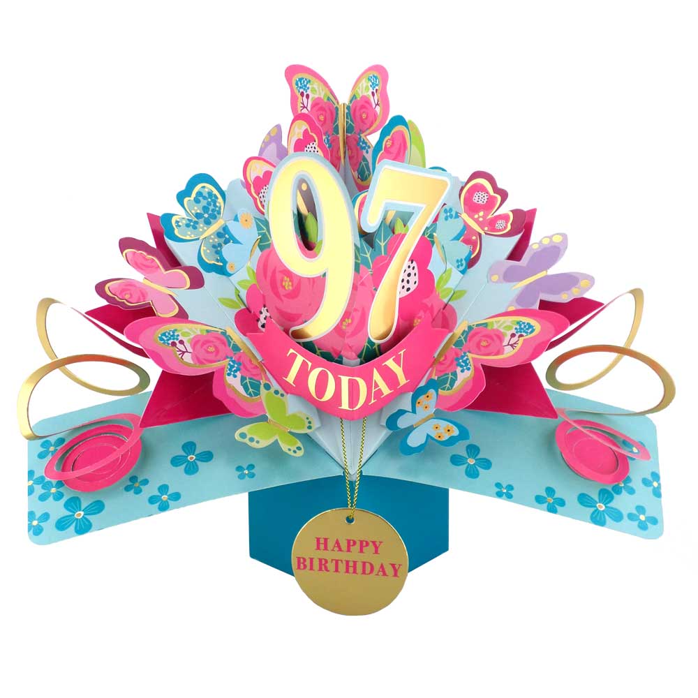 97 Today Happy 97th Birthday Pop Up Greeting Card