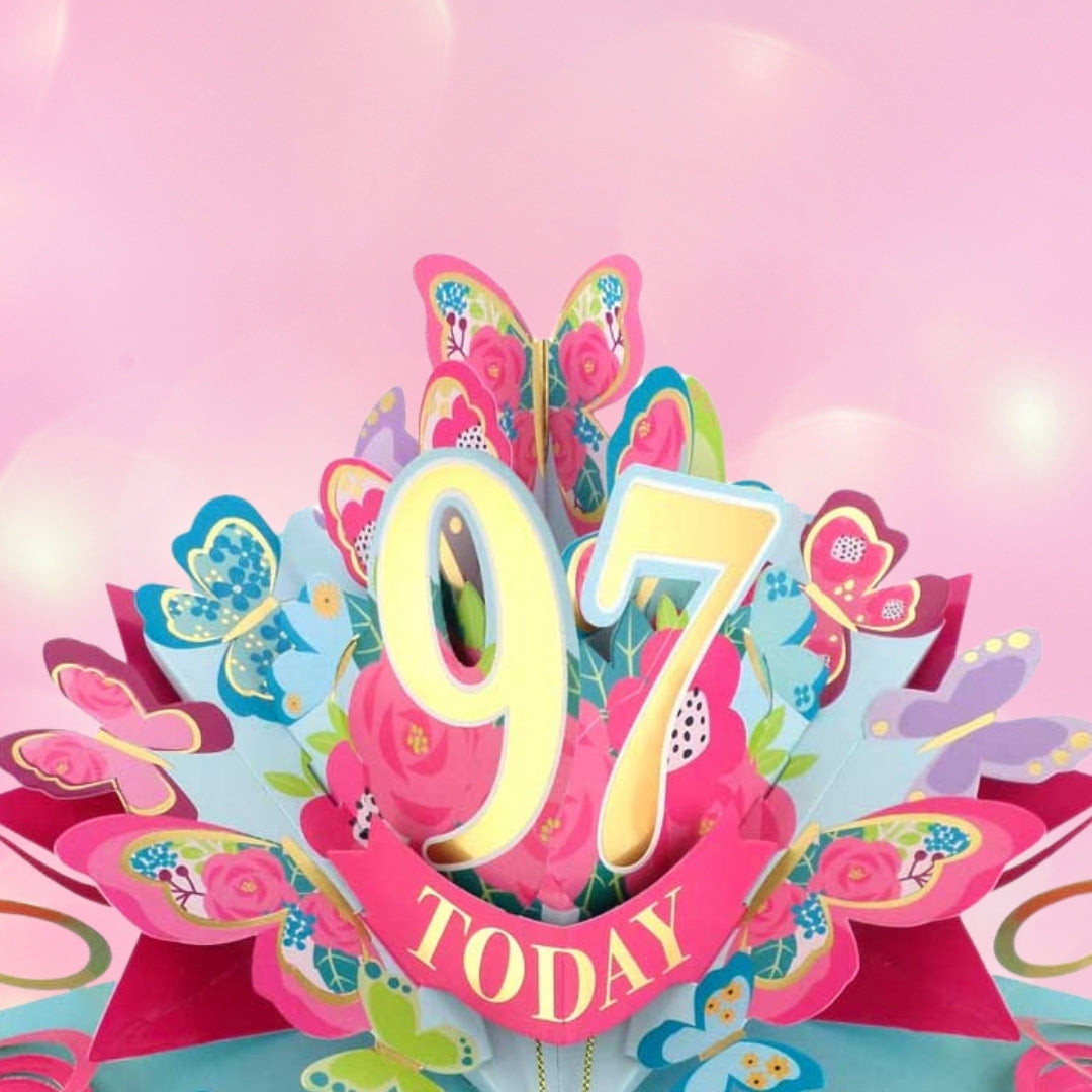 97 Today Happy 97th Birthday Pop Up Greeting Card