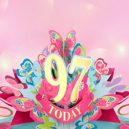 97 Today Happy 97th Birthday Pop Up Greeting Card
