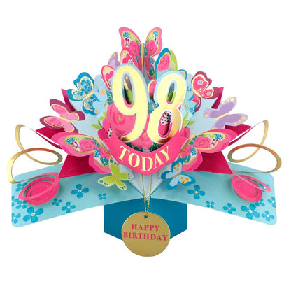 98 Today Happy 98th Birthday Pop Up Greeting Card