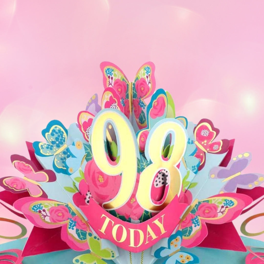 98 Today Happy 98th Birthday Pop Up Greeting Card