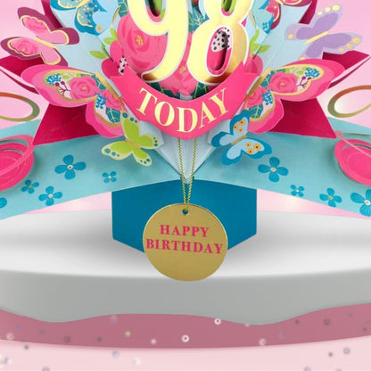 98 Today Happy 98th Birthday Pop Up Greeting Card