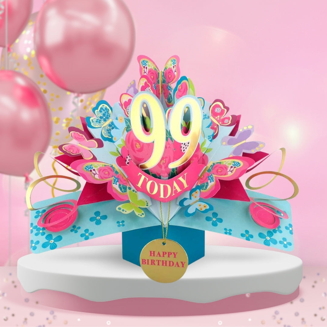 99 Today Happy 99th Birthday Pop Up Greeting Card