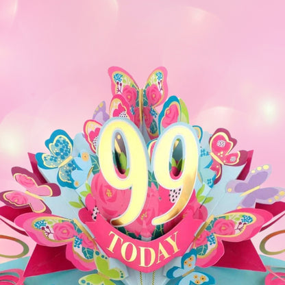 99 Today Happy 99th Birthday Pop Up Greeting Card