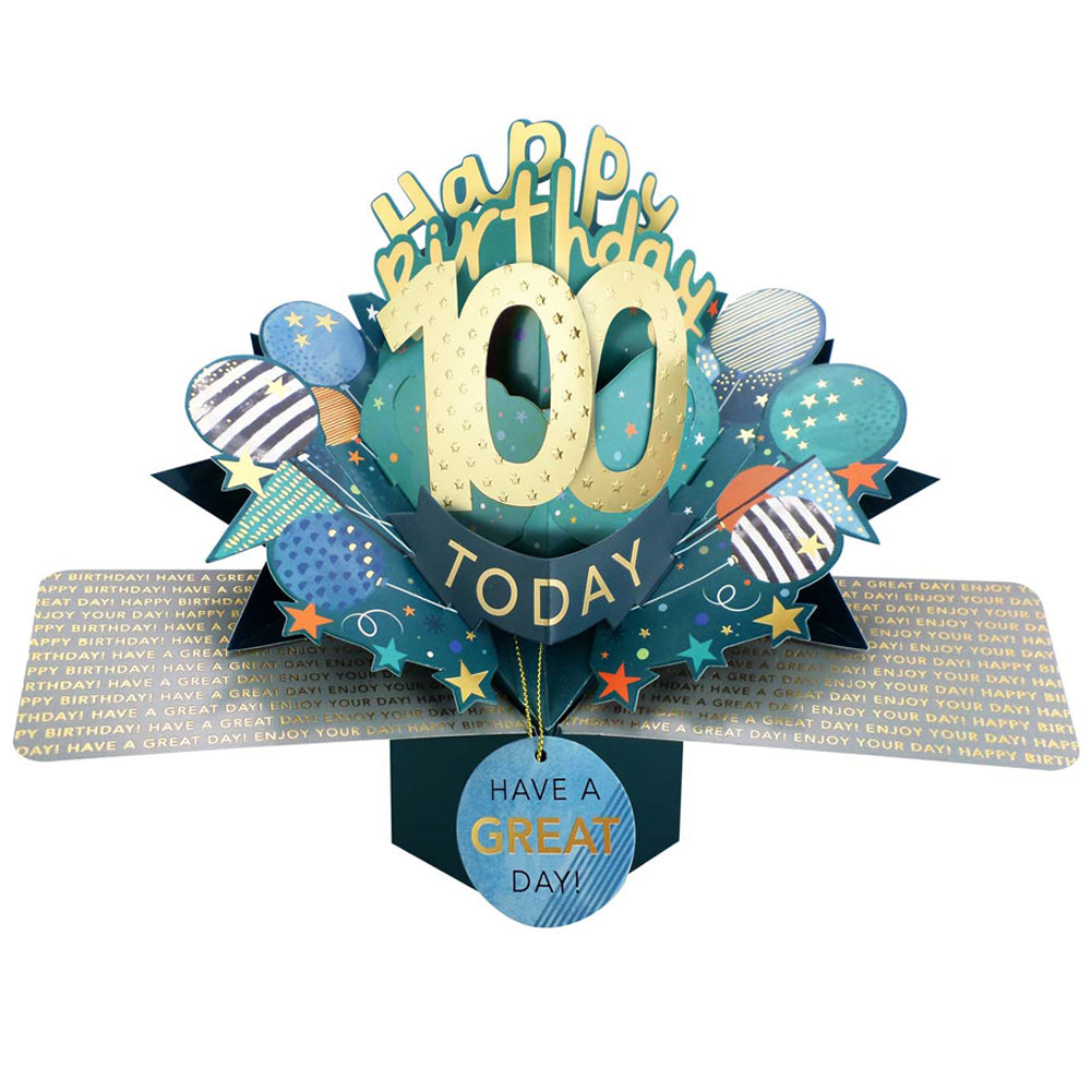 10 To 109' Happy 'Any Age' Birthday Today Pop Up Greeting Card