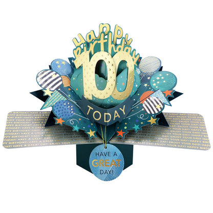 10 To 109' Happy 'Any Age' Birthday Today Pop Up Greeting Card
