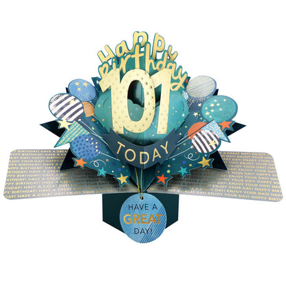 101 Today Happy 101st Birthday Pop Up Greeting Card