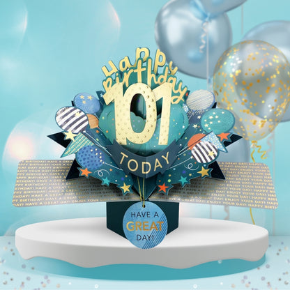 101 Today Happy 101st Birthday Pop Up Greeting Card