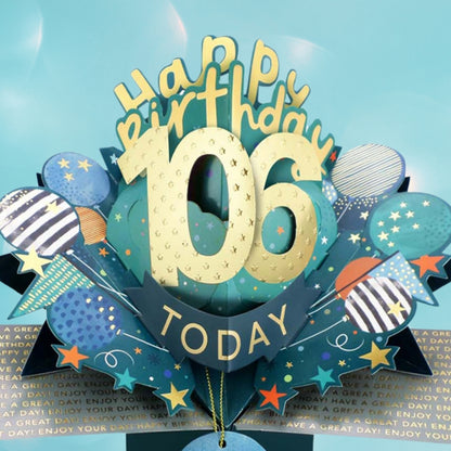 106 Today Happy 106th Birthday Pop Up Greeting Card