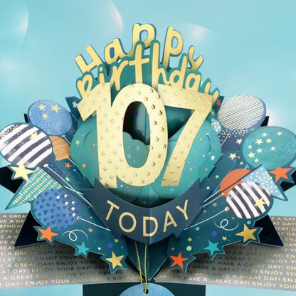 107 Today Happy 107th Birthday Pop Up Greeting Card