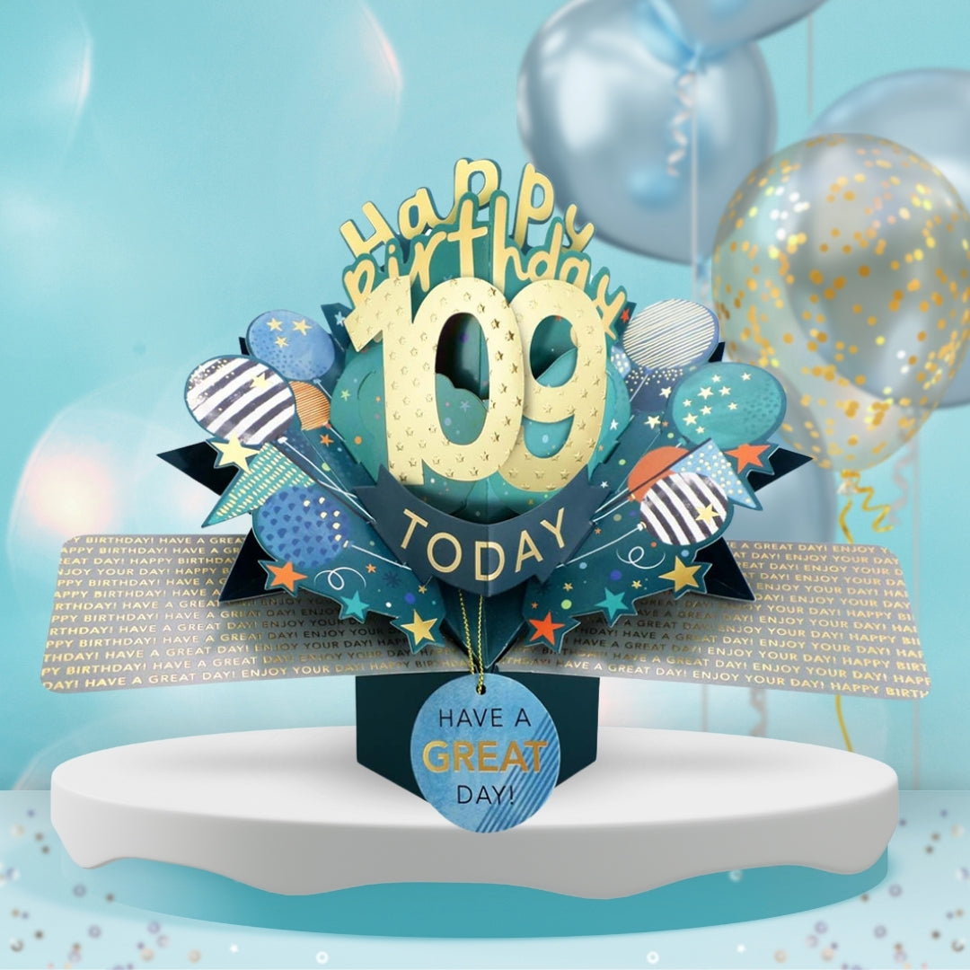 109 Today Happy 109th Birthday Pop Up Greeting Card