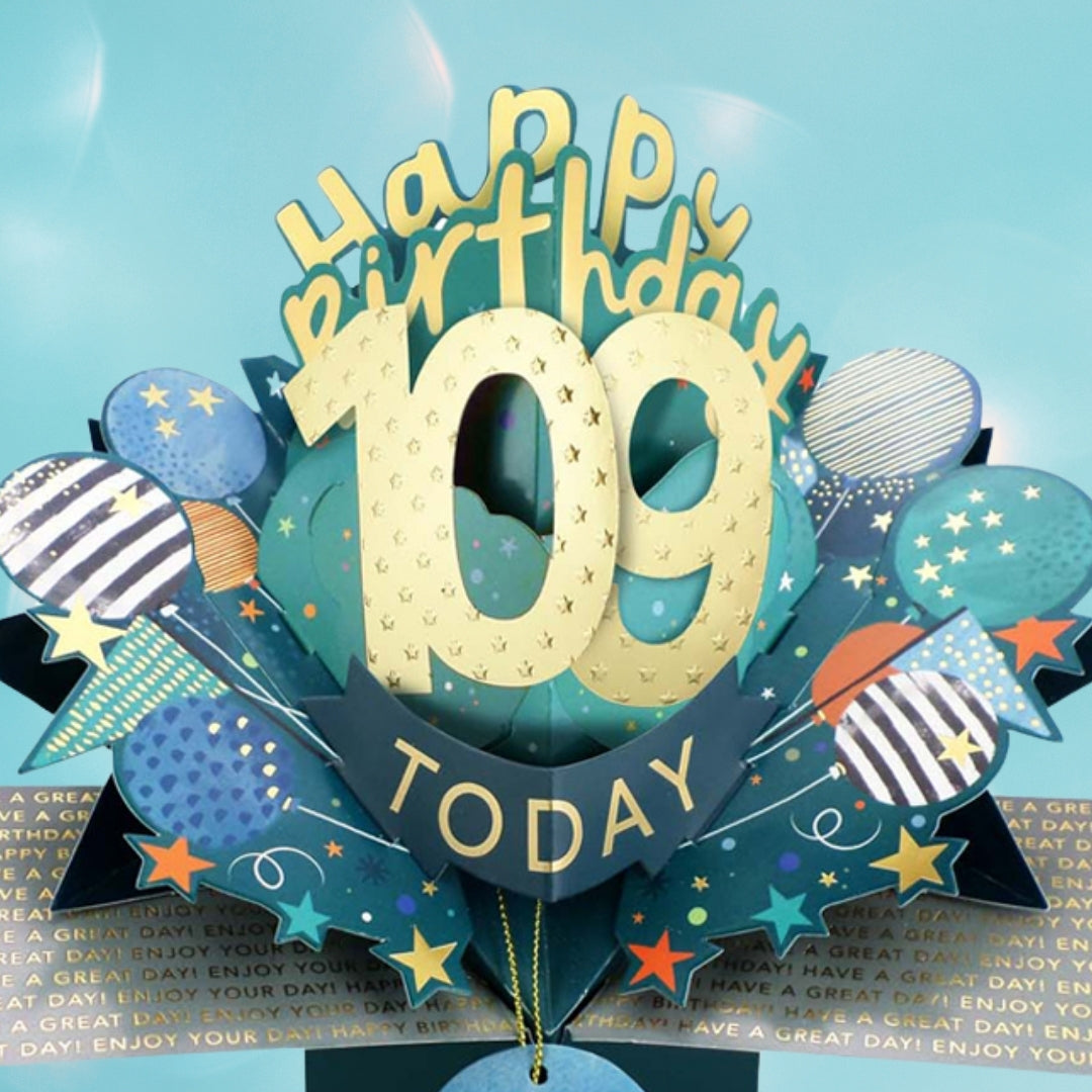 109 Today Happy 109th Birthday Pop Up Greeting Card