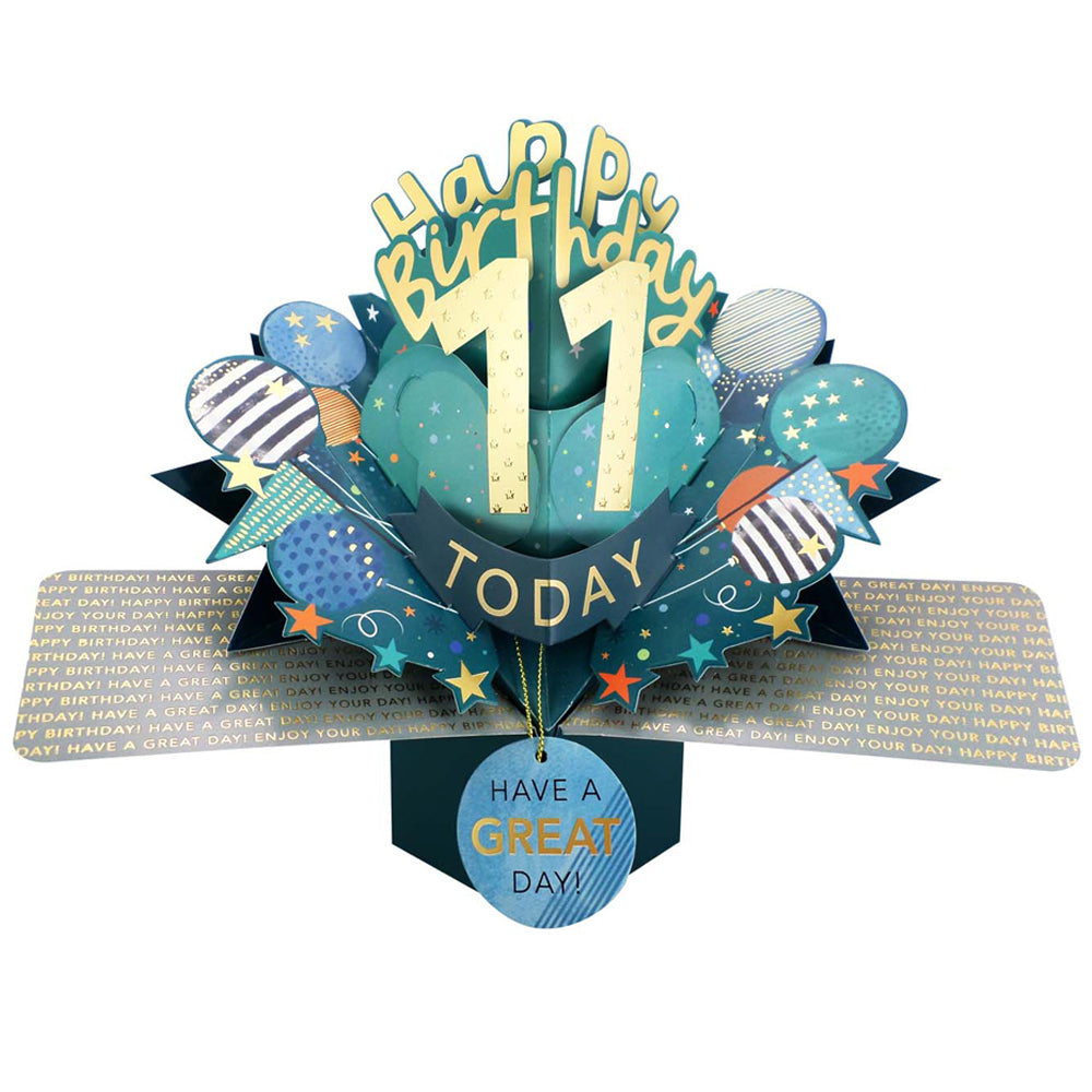 10 To 109' Happy 'Any Age' Birthday Today Pop Up Greeting Card