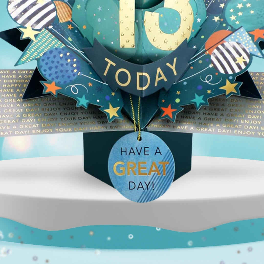 13 Today Happy 13th Birthday Pop Up Greeting Card