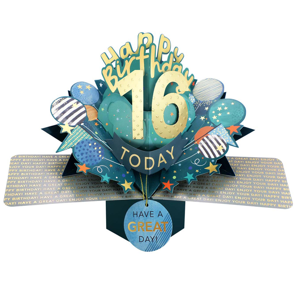 10 To 109' Happy 'Any Age' Birthday Today Pop Up Greeting Card