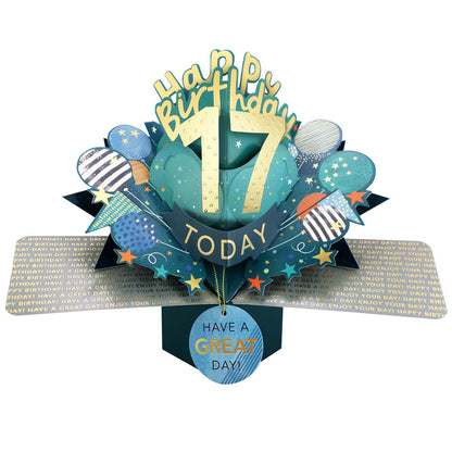 17 Today Happy 17th Birthday Pop Up Greeting Card