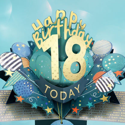 18 Today Happy 18th Birthday Pop Up Greeting Card