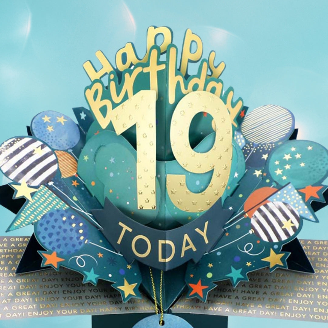 19 Today Happy 19th Birthday Pop Up Greeting Card