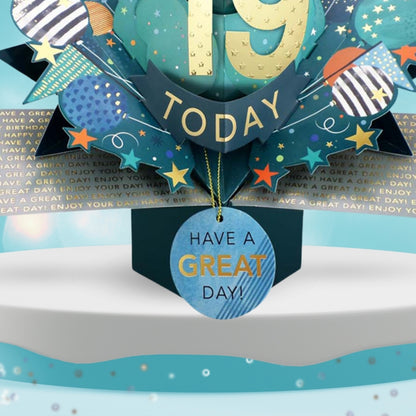 19 Today Happy 19th Birthday Pop Up Greeting Card