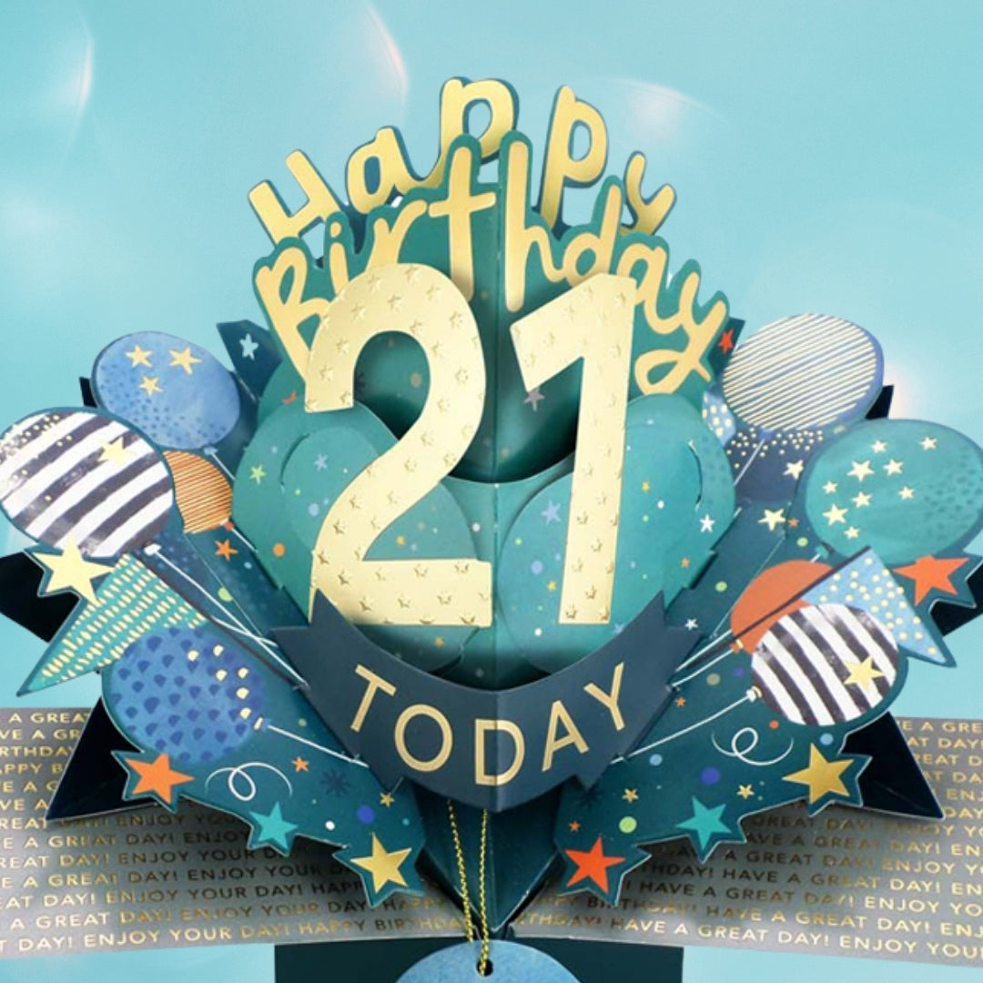 21 Today Happy 21st Birthday Pop Up Greeting Card