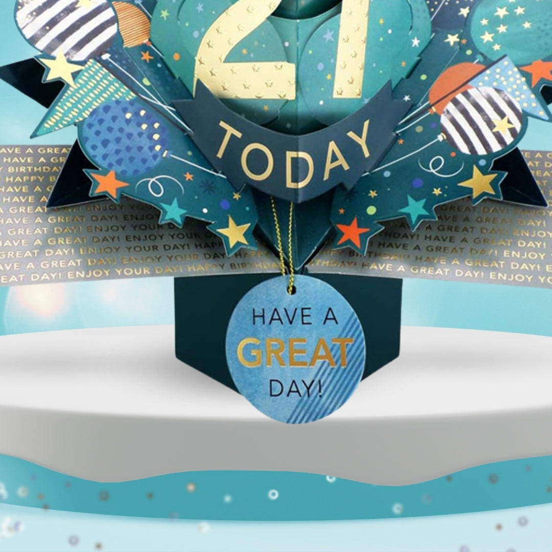 21 Today Happy 21st Birthday Pop Up Greeting Card