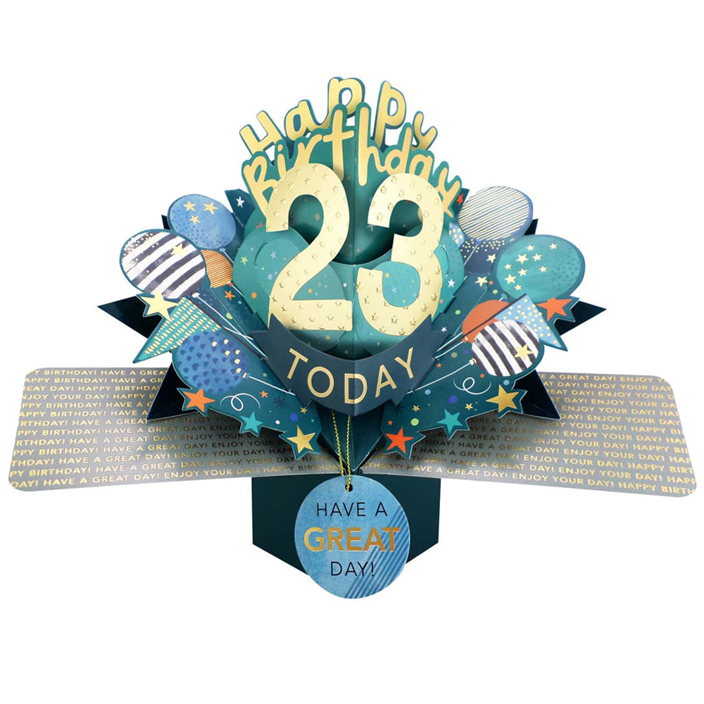 10 To 109' Happy 'Any Age' Birthday Today Pop Up Greeting Card