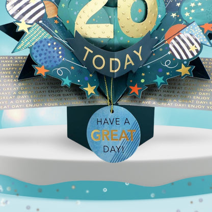 26 Today Happy 26th Birthday Pop Up Greeting Card